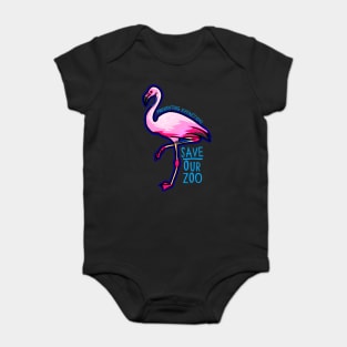 Day 14- Cartoon Chilean Flamingo Baby Bodysuit